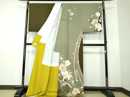 平和屋着物●訪問着 刺繍 舞桜 暈し染め 金彩 やまと誂製 ロング丈 正絹 逸品 DABB4393ps