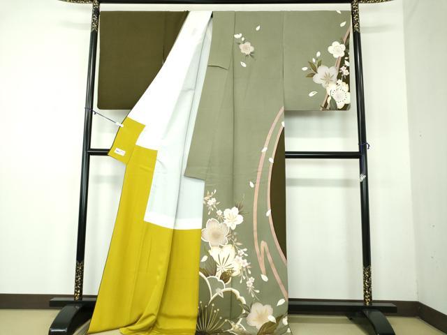 平和屋着物●訪問着 刺繍 舞桜 暈し染め 金彩 やまと誂製 ロング丈 正絹 逸品 DABB4393ps