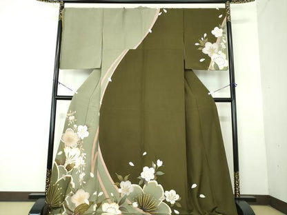 平和屋着物●訪問着 刺繍 舞桜 暈し染め 金彩 やまと誂製 ロング丈 正絹 逸品 DABB4393ps