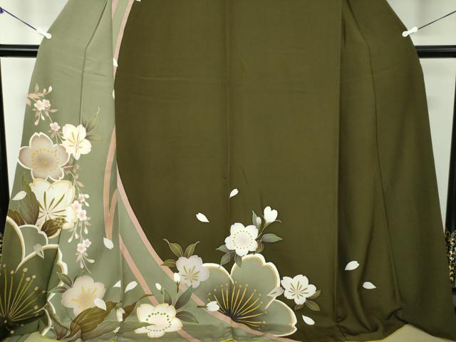 平和屋着物●訪問着 刺繍 舞桜 暈し染め 金彩 やまと誂製 ロング丈 正絹 逸品 DABB4393ps