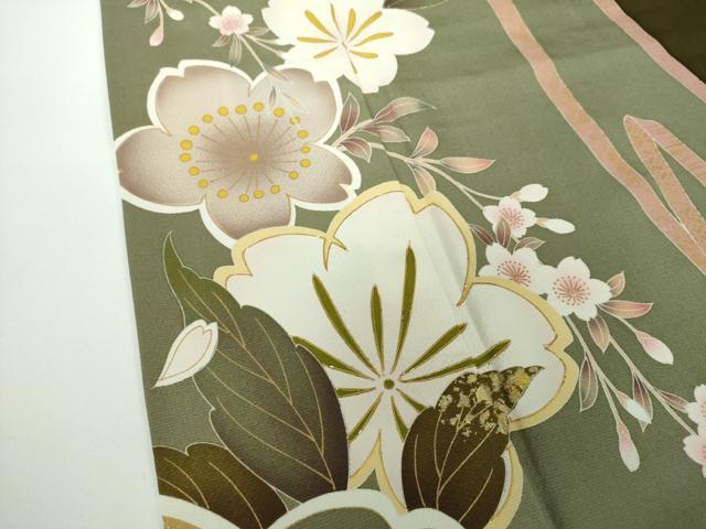 平和屋着物●訪問着 刺繍 舞桜 暈し染め 金彩 やまと誂製 ロング丈 正絹 逸品 DABB4393ps