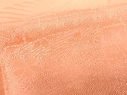 平和屋着物●上質な色無地 地紙花地紋 曙色 正絹 逸品 DABB4396ps