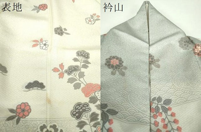 平和屋着物●訪問着 竹垣花文 暈し染め 銀彩 正絹 逸品 DABB4399ps