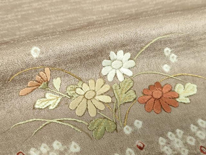 平和屋着物●訪問着 絞り 刺繍 霞花文 金糸 正絹 逸品 未使用 DABB4402ps