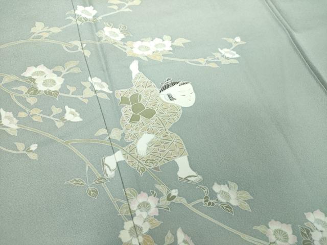 平和屋着物●訪問着 友禅 作家物 童子遊び 正絹 逸品 DABB4404ps
