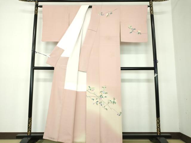 平和屋着物●京加賀糸目友禅作家 山崎巌 訪問着 枝花文 暈し染め 正絹 逸品 DABB4405ps