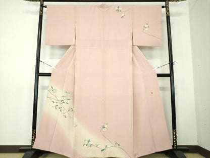 平和屋着物●京加賀糸目友禅作家 山崎巌 訪問着 枝花文 暈し染め 正絹 逸品 DABB4405ps