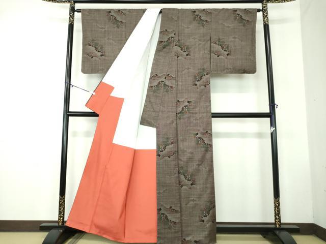 平和屋着物●本場大島紬 7マルキ 雲取り花文 正絹 逸品 未使用 DABB4408ps
