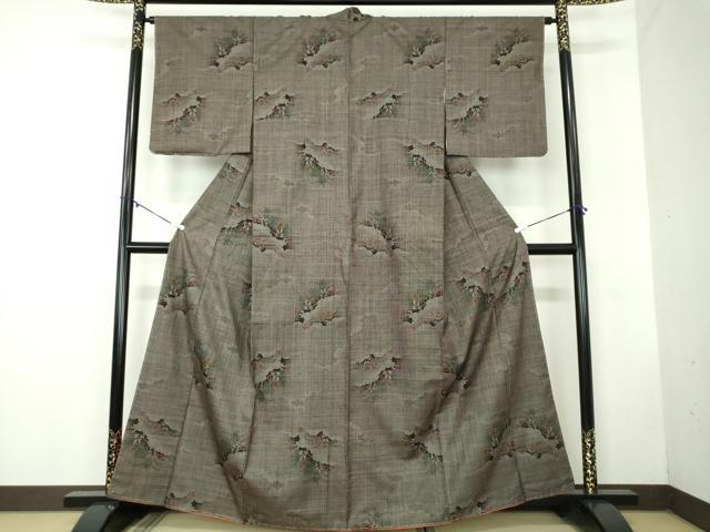 平和屋着物●本場大島紬 7マルキ 雲取り花文 正絹 逸品 未使用 DABB4408ps