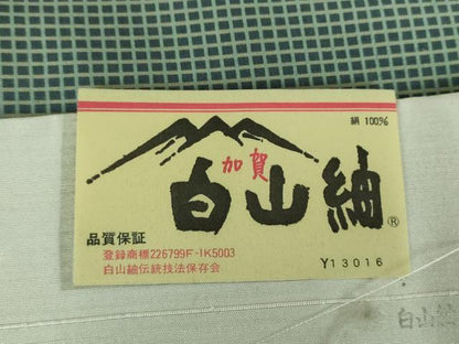 平和屋着物●白山紬 色留訪問着 作家物 格子 証紙付き 正絹 逸品 DABB4410ps