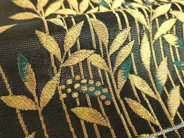 平和屋着物●染色作家 草野一騎 六通柄袋帯 南天文 金銀糸 正絹 逸品 DABB4418ps