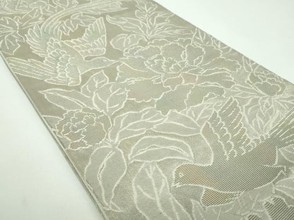 平和屋着物●龍村美術織物 龍村製 六通柄袋帯 花鳥苑錦 金銀糸 正絹 逸品 DABB4424ps