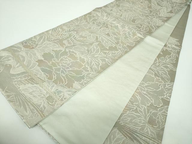 平和屋着物●龍村美術織物 龍村製 六通柄袋帯 花鳥苑錦 金銀糸 正絹 逸品 DABB4424ps