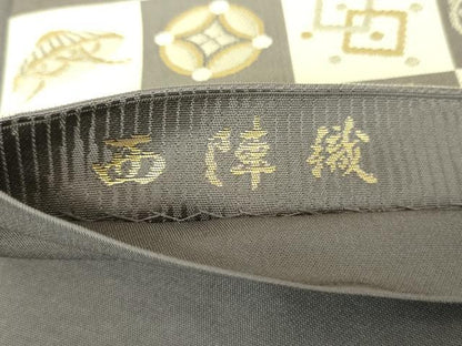 平和屋着物●西陣織 陰山織物謹製 箔屋清兵衛 六通柄袋帯 市松宝尽くし 金糸 正絹 逸品 DABB4425ps