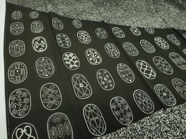 平和屋着物●訪問着 抽象文様 黒地 たたき染め 正絹 逸品 未使用 DABB4432ps