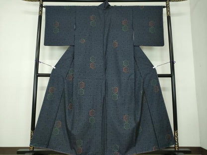 平和屋着物●本場大島紬 9マルキ 源氏車 正絹 逸品 DABB4433ps