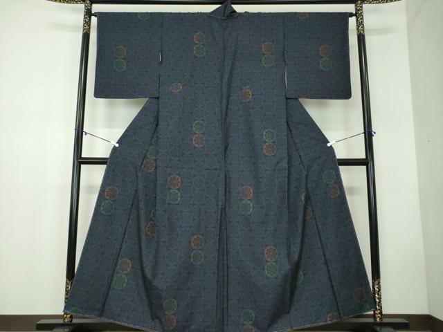 平和屋着物●本場大島紬 9マルキ 源氏車 正絹 逸品 DABB4433ps