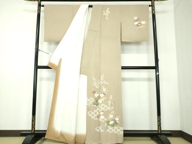 平和屋着物●訪問着 刺繍 七宝花文 金彩 正絹 逸品 DABB4434ps