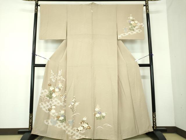 平和屋着物●訪問着 刺繍 七宝花文 金彩 正絹 逸品 DABB4434ps