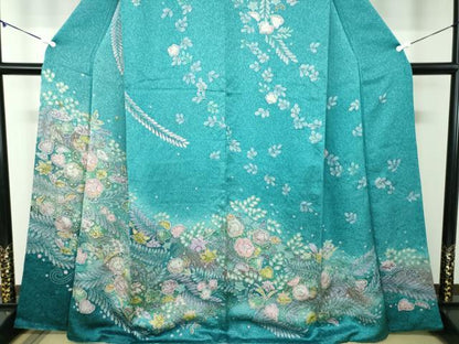 平和屋着物●訪問着 絞り 辻が花 暈し染め 金彩 正絹 逸品 DABB4438ps