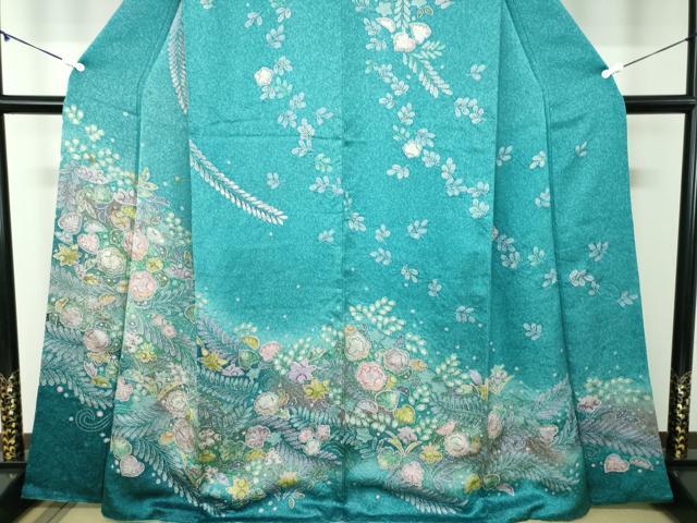 平和屋着物●訪問着 絞り 辻が花 暈し染め 金彩 正絹 逸品 DABB4438ps