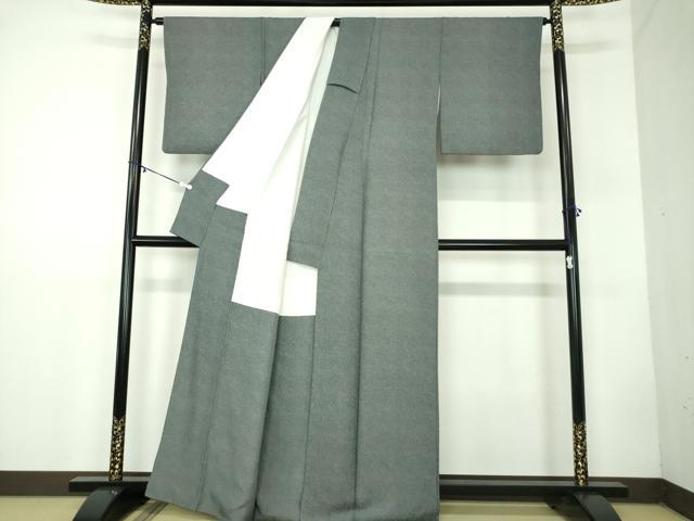 平和屋着物●江戸小紋 作家物 鮫小紋柄 黒地 正絹 逸品 DABB4445ps