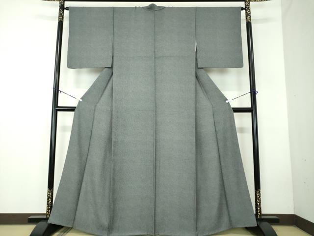 平和屋着物●江戸小紋 作家物 鮫小紋柄 黒地 正絹 逸品 DABB4445ps