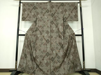 平和屋着物●本場大島紬 9マルキ 花菱文 正絹 逸品 DABB4446ps