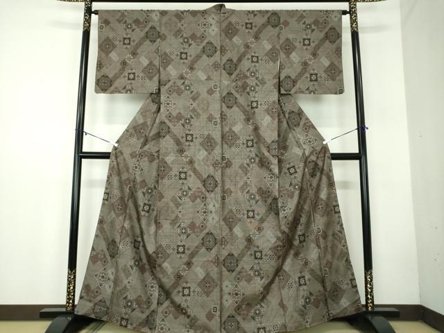 平和屋着物●本場大島紬 9マルキ 花菱文 正絹 逸品 DABB4446ps