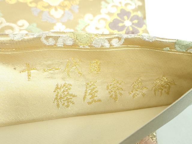平和屋着物●織匠十一代目 篠屋宗兵衛 謹製 綴れ唐織 六通柄袋帯 華文錦唐織 花菱文 金銀糸 正絹 逸品 DABB4452ps
