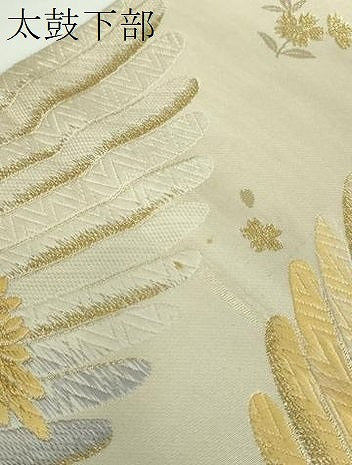 平和屋着物●六通柄袋帯 唐織 作家物 花散らし大菊文 金糸 正絹 逸品 DABB4456ps