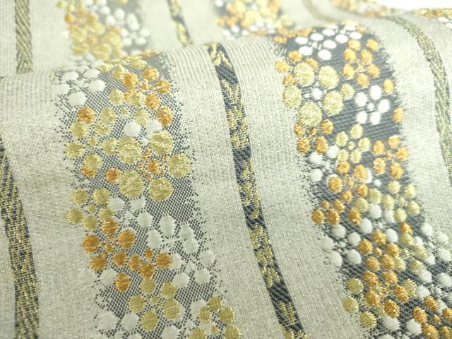 平和屋着物●西陣 橋本テル織物謹製 六通柄袋帯 箔テープ綴織 梅づくし文 金銀糸 証紙付き 正絹 逸品 DABB4462ps