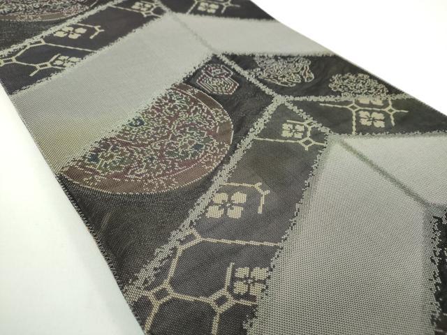 平和屋着物●京の名門・菱屋六右ェ門 両面 全通柄袋帯 幻の織 名物裂花文 金糸 正絹 逸品 未使用 DABB4467ps