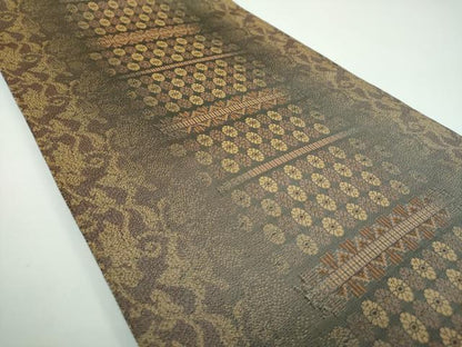平和屋着物●京の名門・菱屋六右ェ門 両面 全通柄袋帯 幻の織 名物裂花文 金糸 正絹 逸品 未使用 DABB4467ps