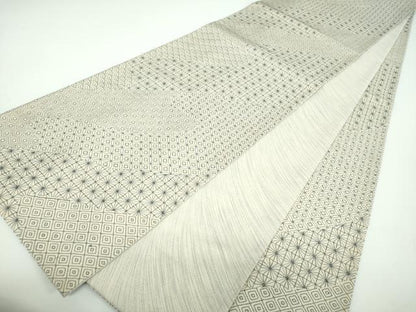 平和屋着物●極上 両面 全通柄袋帯 刺し子 総刺繍 吉祥文様 やまと誂製 正絹 逸品 DABB4470ps