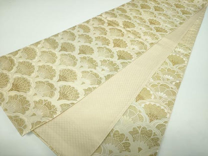 平和屋着物●六通柄袋帯　新小石丸　吉翔唐織　花青海波　金糸　正絹　逸品　DABB4486ps