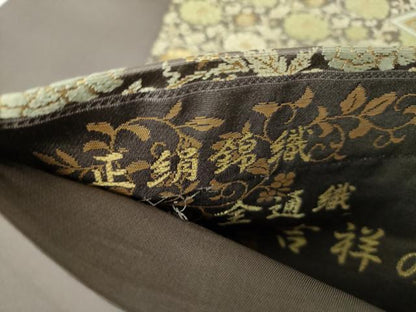 平和屋着物●全通柄袋帯 経糸三千六百本錦 吉祥の文様 金糸 正絹 逸品 DABB4488ps