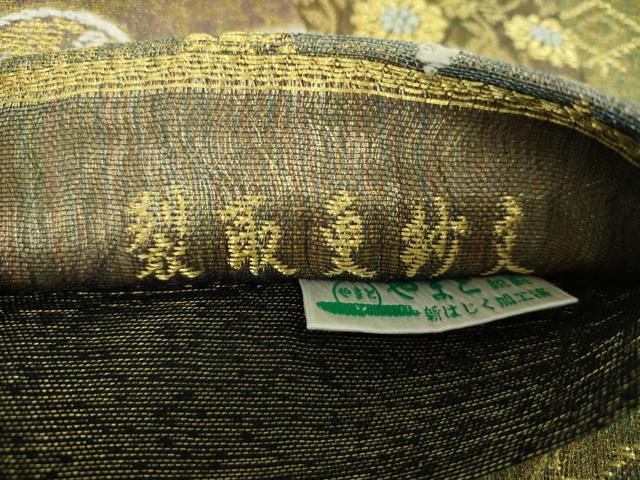 平和屋着物▽六通柄袋帯 スリーシーズン 春夏秋 櫛織り 裂取更紗文 金糸 やまと誂製 正絹 逸品 DABB4494ps