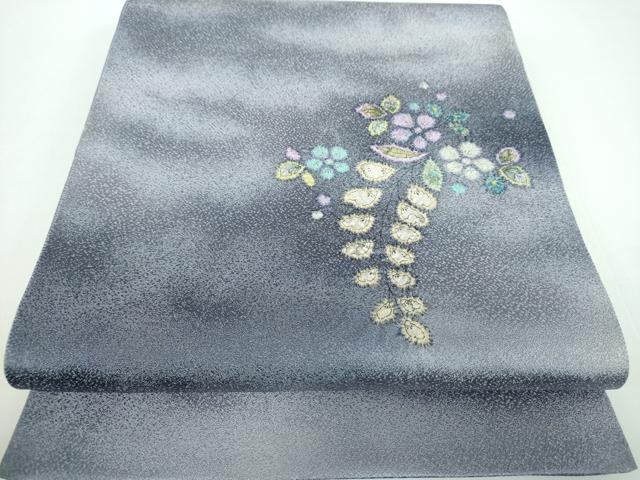 平和屋着物●太鼓柄袋帯 絞り 辻が花 銀通し地 正絹 逸品 DABB4502ps