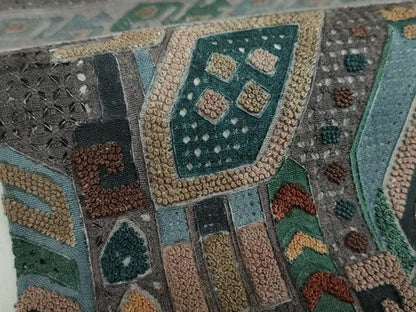 平和屋着物●中国三大刺繍 スワトウ相良刺繍 汕頭相良刺繍 総刺繍 太鼓柄袋帯 紬地 絽刺し コプト文様 正絹 逸品 DABB4509ps