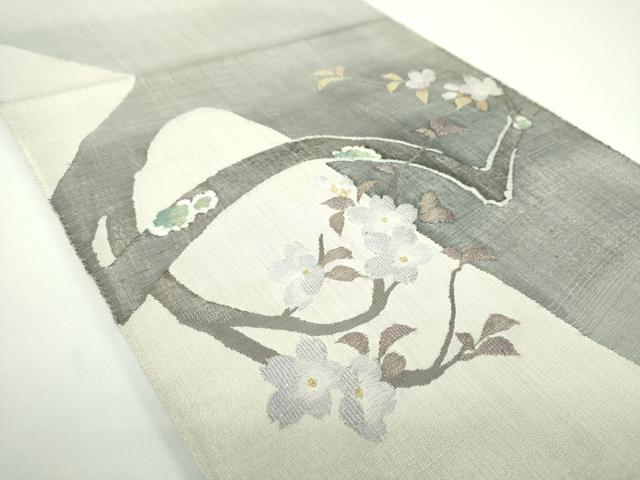 平和屋着物●太鼓柄袋帯 すくい織 枝桜 正絹 逸品 DABB4516ps