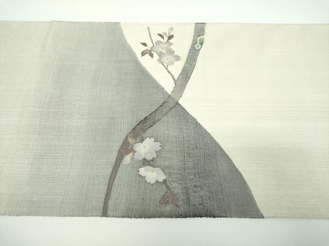 平和屋着物●太鼓柄袋帯 すくい織 枝桜 正絹 逸品 DABB4516ps