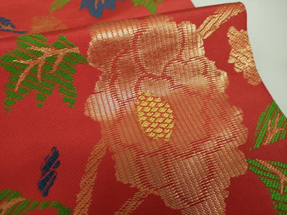 平和屋着物●洛風林 工芸帯地 桝屋高尾 六通柄 本袋帯 牡丹唐草 金糸 正絹 逸品 DABB4534ps