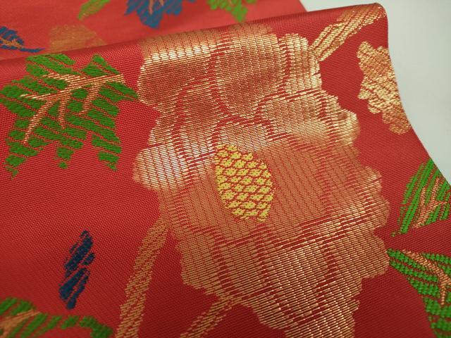 平和屋着物●洛風林 工芸帯地 桝屋高尾 六通柄 本袋帯 牡丹唐草 金糸 正絹 逸品 DABB4534ps