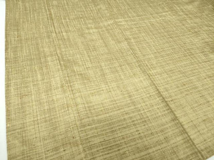 平和屋着物●上質な紬 黄海松茶色 正絹 逸品 DABB4549ps