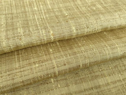 平和屋着物●上質な紬 黄海松茶色 正絹 逸品 DABB4549ps
