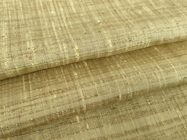 平和屋着物●上質な紬 黄海松茶色 正絹 逸品 DABB4549ps