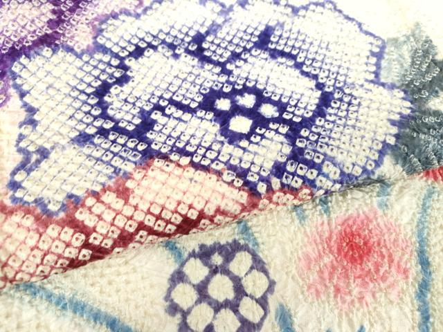 平和屋着物●名門　藤娘きぬたや・総絞り　振袖　吉祥花文　正絹　逸品　DABB4560ps
