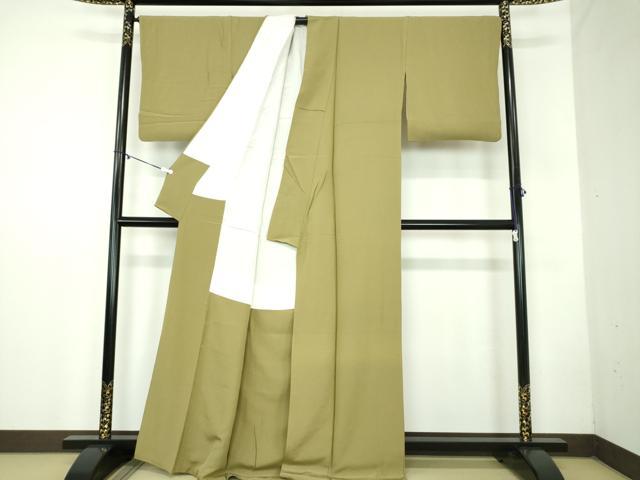 平和屋着物●上質な色無地 根岸色 正絹 逸品 DABB4562ps