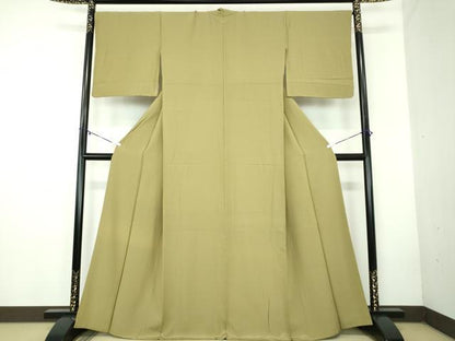 平和屋着物●上質な色無地 根岸色 正絹 逸品 DABB4562ps